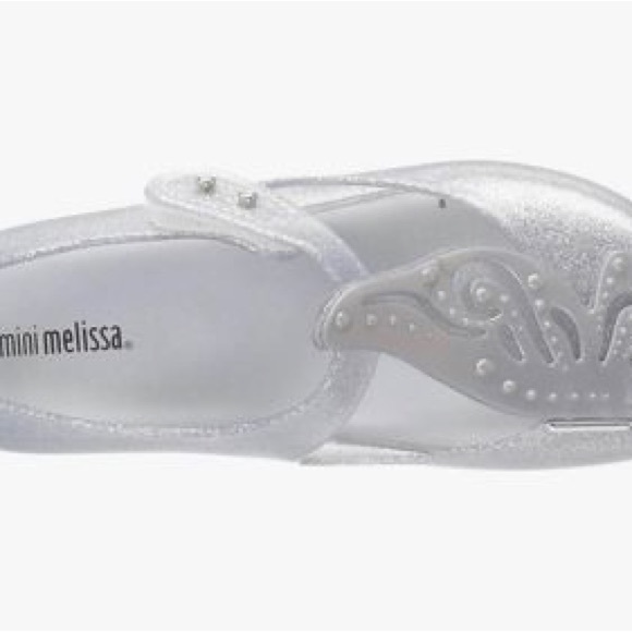 Mini Melissa silver butterfly shoes size 8 - Picture 2 of 6